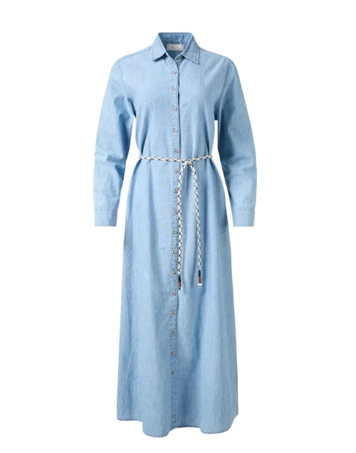 Everyday Dress with Durable Polyester - cotton Blend for Long - lasting Wear Bowen Chambray Shirt Dress Everyday Dress with Durable Polyester - cotton Blend for Long - lasting Wear Bowen Chambray Shirt Dress