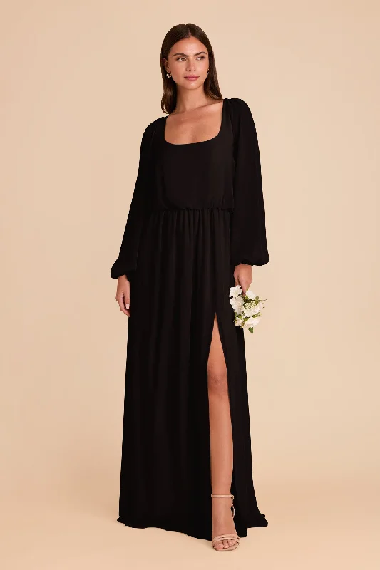 Maternity dress for a spring flower show Eloise Chiffon Dress - Black