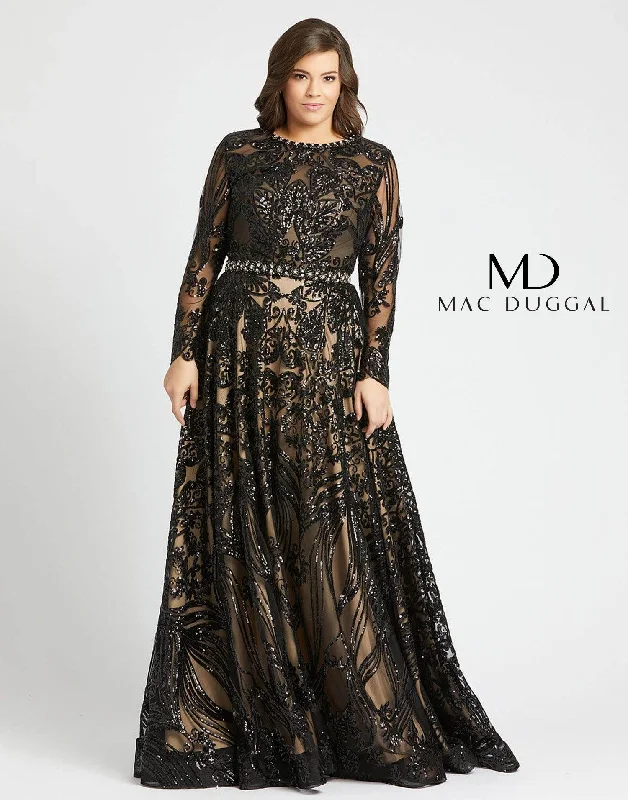 Maternity dress for a coastal vacation Mac Duggal 67148 Plus Size Long Gown