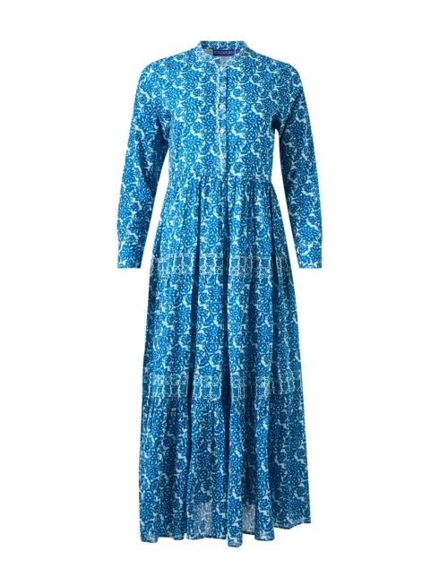 Everyday Dress with Coordinating Belt for a Polished Ensemble Diwali Blue Multi Print Dress Everyday Dress with Coordinating Belt for a Polished Ensemble Diwali Blue Multi Print Dress