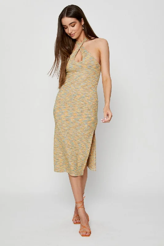 Midi dresses with bow accents for a sweet and charming look Multi Midi Dress Halter Neck Midi dresses with bow accents for a sweet and charming look Multi Midi Dress Halter Neck