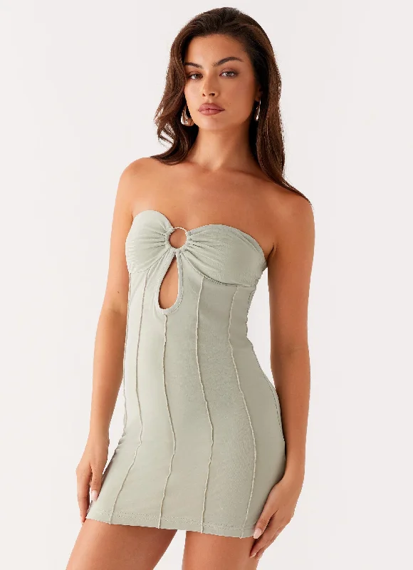 Mini dresses with cut - out details for a trendy look Love Affair Mini Dress - Sage
