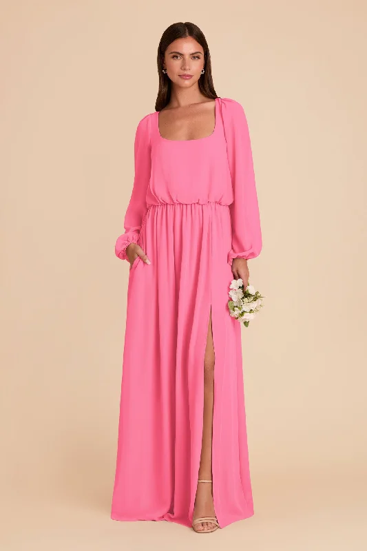 Maternity dress for a friend's wedding as a guest Eloise Chiffon Dress - Bon Bon Pink Maternity dress for a friend's wedding as a guest Eloise Chiffon Dress - Bon Bon Pink