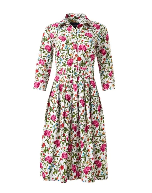 Everyday Dress with Strapless Design for a Glamorous Look Audrey White Floral Print Cotton Stretch Dress Everyday Dress with Strapless Design for a Glamorous Look Audrey White Floral Print Cotton Stretch Dress