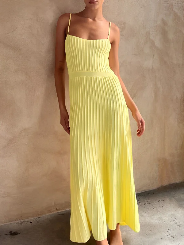 Midi dresses with abstract art prints for an artistic statement BerryBetty - Rib Midi Sundress Midi dresses with abstract art prints for an artistic statement BerryBetty - Rib Midi Sundress