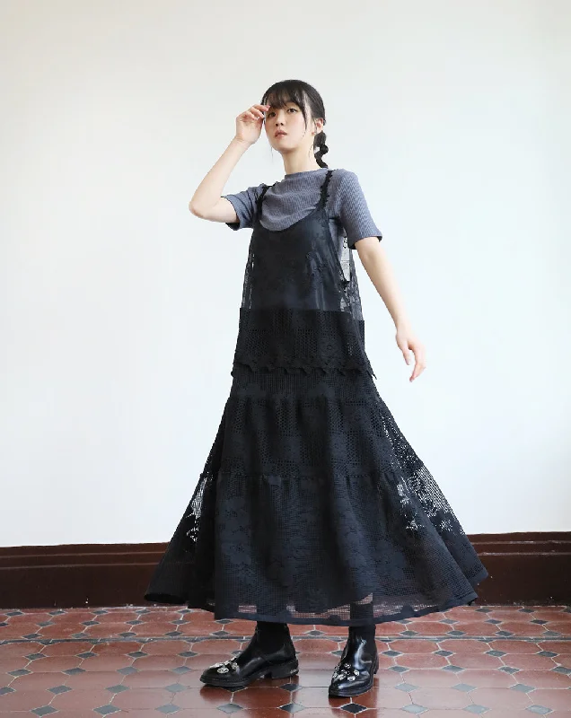  Crochet Tiered Cami Dress (2 color)