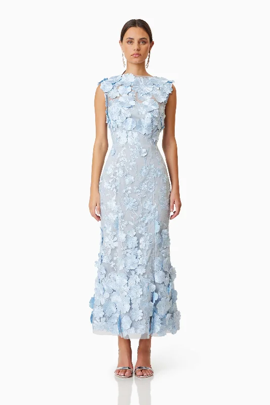 Midi dresses with asymmetric hems for a fashion - forward and dynamic appearance Selene Cocktail Midi Dress Blue Midi dresses with asymmetric hems for a fashion - forward and dynamic appearance Selene Cocktail Midi Dress Blue