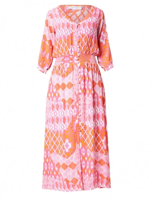  Kelsey Flamingo Pink Printed Dress
