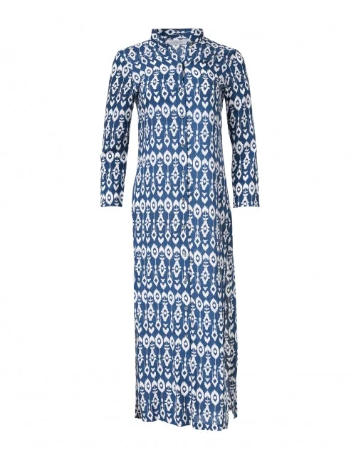 Everyday Dress with Sparkly Sequins for a Touch of Glamour​ Indigo Ikat Print Duster Dress