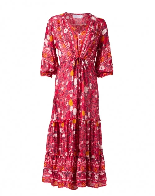  Carrie Cherry Red Printed Midi Dress