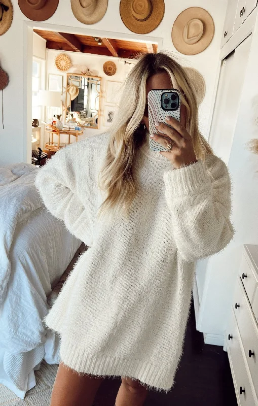 Printed mini dresses for a casual day out Timmy Tunic Sweater ~ Cream Knit