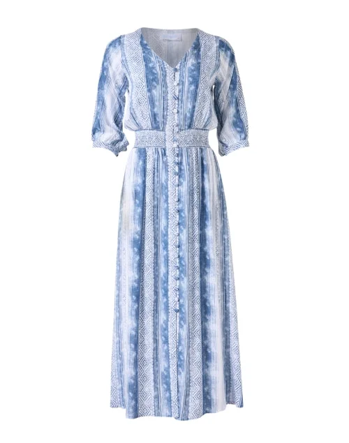 Everyday Dress with Polka - dot Design for a Fun Vibe​ Kelsey Blue and White Dress