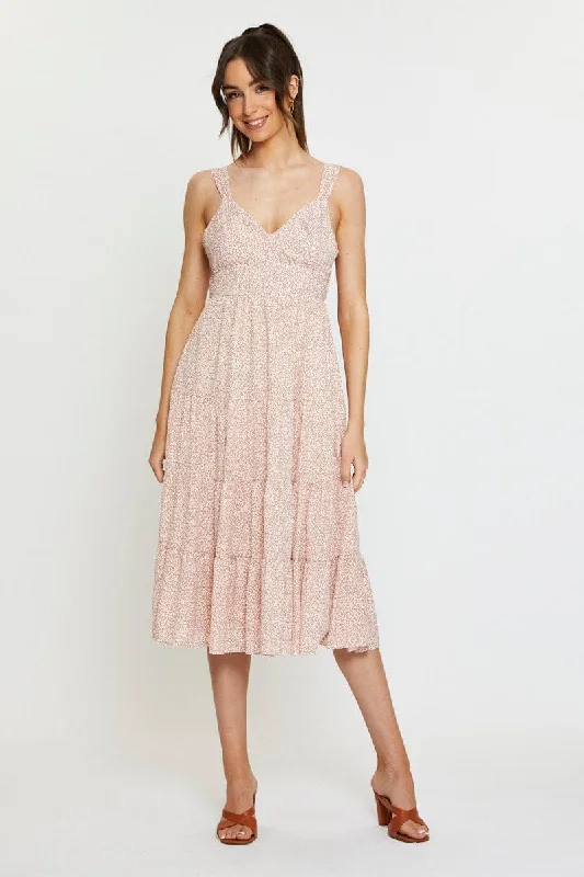 Midi dresses with wrap - around skirts for a customizable fit Print Midi Dress Sleeveless V Neck Midi dresses with wrap - around skirts for a customizable fit Print Midi Dress Sleeveless V Neck