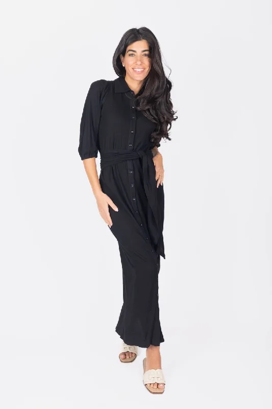 Everyday Dress with Organic Cotton for Eco - conscious Consumers NAOMI DRESS 3/4 SLEEVES (BLACK) Everyday Dress with Organic Cotton for Eco - conscious Consumers NAOMI DRESS 3/4 SLEEVES (BLACK)