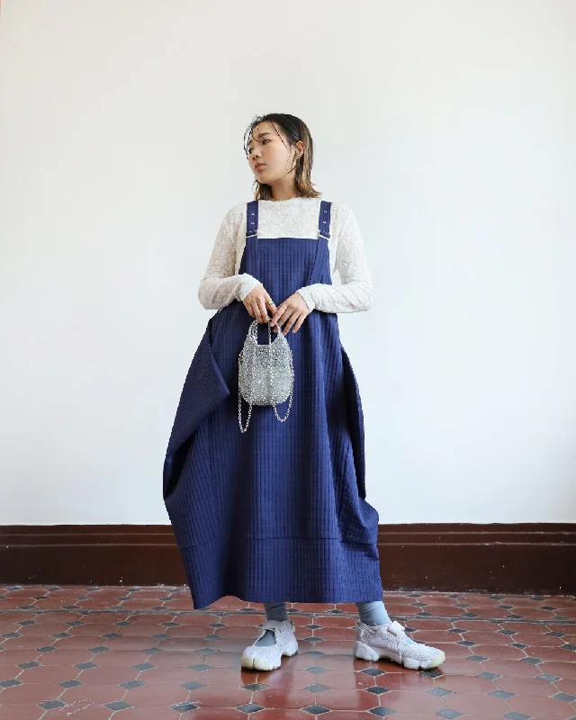  Pinstriped Pinafore Dress