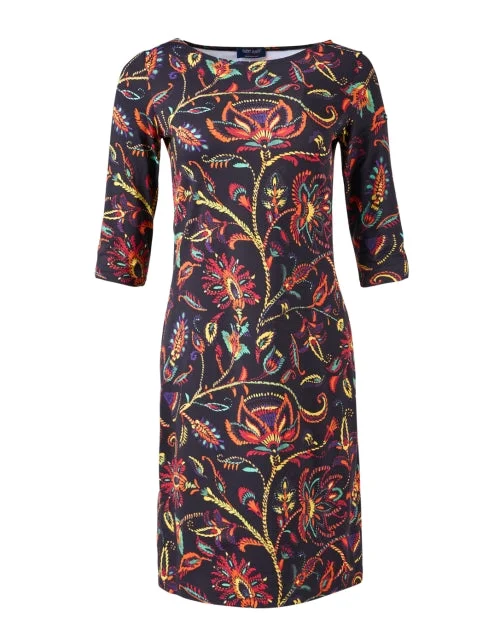  Propriano Black Multi Print Dress