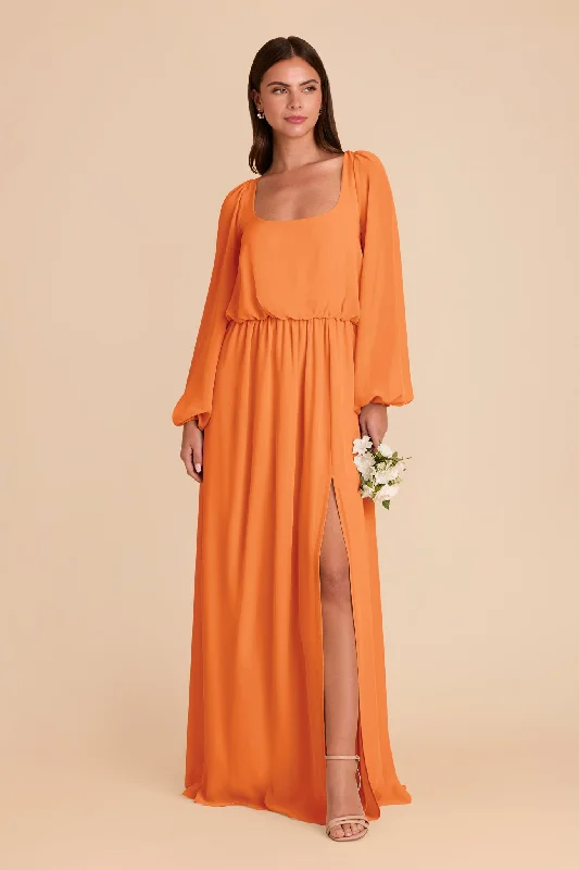 Maternity dress for a baby's first plane ride Eloise Chiffon Dress - Apricot