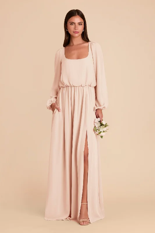 Maternity dress for a baby's first trip to the zoo Eloise Chiffon Dress - Pale Blush Maternity dress for a baby's first trip to the zoo Eloise Chiffon Dress - Pale Blush