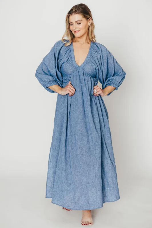 Midi dresses with geometric cutouts for a contemporary and edgy look Finn V-Neck Midi Dress in Blue Midi dresses with geometric cutouts for a contemporary and edgy look Finn V-Neck Midi Dress in Blue