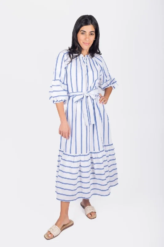 Everyday Dress with Backless Design for a Flirty Look​ KAI DRESS (BLUE STRIPE)