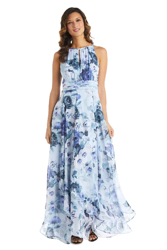 Maternity dress for a baby's first visit to the herb garden R&M Richards 7729 Long Halter Formal Floral Dress Sale Maternity dress for a baby's first visit to the herb garden R&M Richards 7729 Long Halter Formal Floral Dress Sale