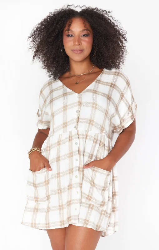 Mini dresses with tassel accents for a fun touch Odessa Dress ~ Everyday Plaid