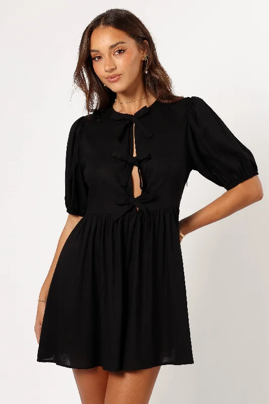 Animal print mini dresses for a bold statement Harlyn Mini Dress - Black
