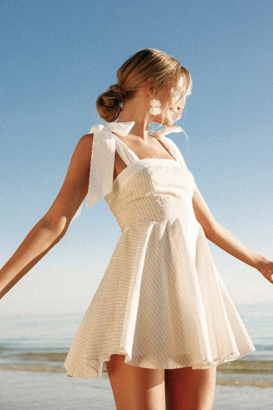 Ruffled mini dresses for a romantic touch Polina Mini Dress - Wave Stripe
