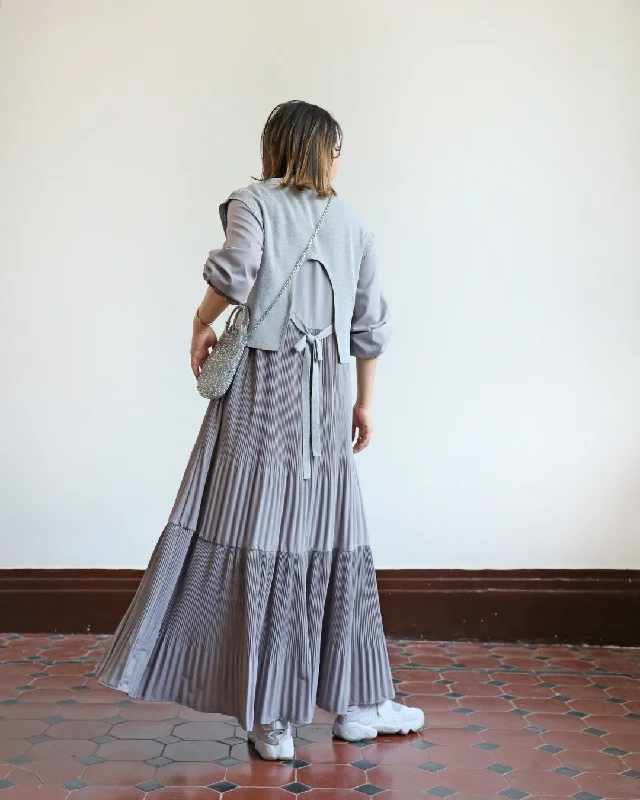  Cut Out Vest + Pleated Dress (Set)