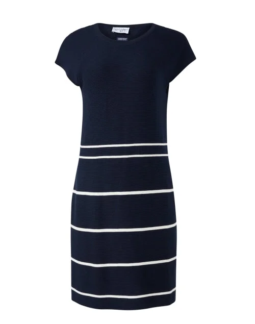  Costa Navy Striped Cotton Dress