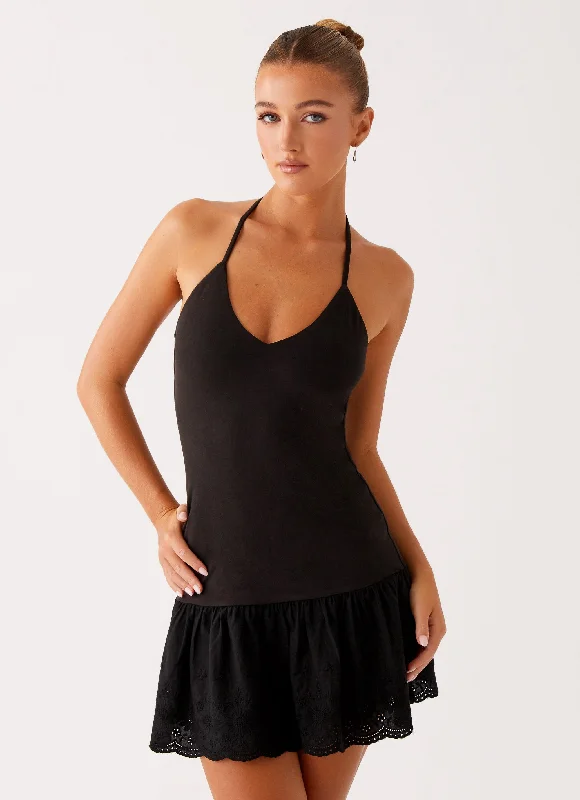 Linen mini dresses for a breathable summer option Amsterdam Mini Dress - Black