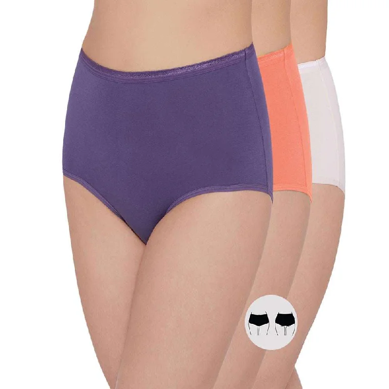 Women's party - wear briefs for a night outCotton High Waist Full Coverage Everyday Wear Pack of 3 Full Brief Panty Women's party - wear briefs for a night outCotton High Waist Full Coverage Everyday Wear Pack of 3 Full Brief Panty