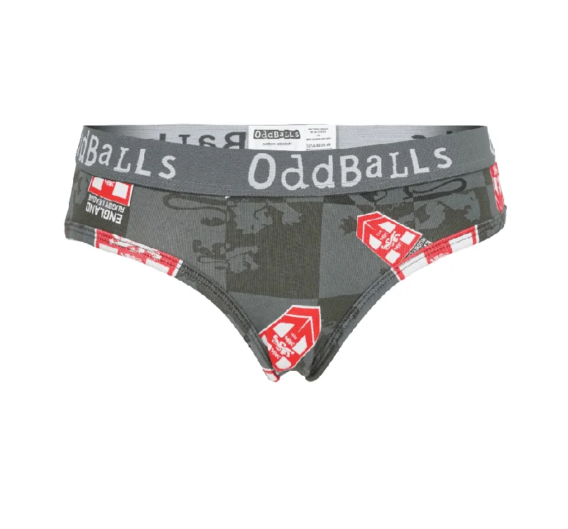 Women's bikini - style briefs with a scalloped edgeEngland Rugby League Grey - Ladies Briefs Women's bikini - style briefs with a scalloped edgeEngland Rugby League Grey - Ladies Briefs