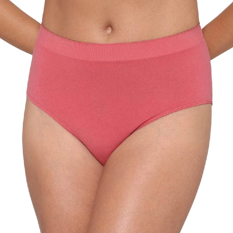 Women's seamless briefs for no visible linesFirm Fit High Waist Full Coverage Everyday Wear Brief Panty - Red