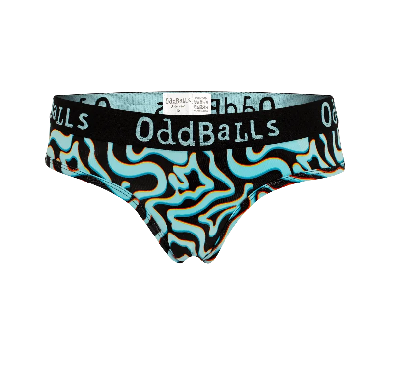 Women's bikini - style briefs with a scalloped edgeNeon Lava - Ladies Briefs