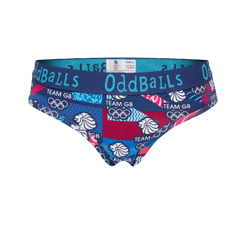 Women's string briefs with a metallic accentTeam GB - Navy - Ladies Briefs