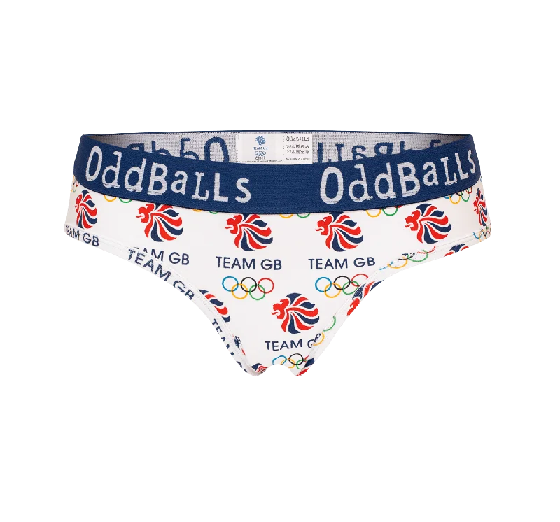 Women's cheeky briefs with a cut - out sideTeam GB - White - Ladies Briefs