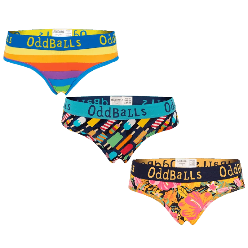 Women's organic cotton briefs for eco - friendlinessTropical Heat Bundle - Ladies Briefs 3 Pack Bundle Women's organic cotton briefs for eco - friendlinessTropical Heat Bundle - Ladies Briefs 3 Pack Bundle