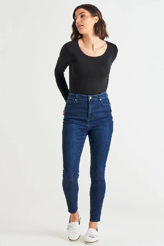 Plus Size Women's Stretch Cotton Tight Trousers in Navy for Comfortable Everyday WearBetty Basics Essential Jean Indigo Blue Plus Size Women's Stretch Cotton Tight Trousers in Navy for Comfortable Everyday WearBetty Basics Essential Jean Indigo Blue