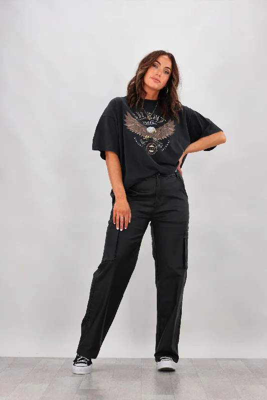 By Lily Coco Leather Look Cargo Pants