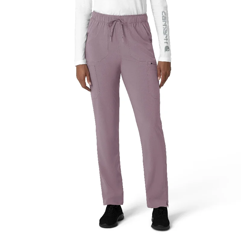 Plus Size Women's Pleated Front Dress Pants for Office WearCarhartt Force Cross-Flex Women's Straight Leg Cargo Scrub Pant - Lavender Mist