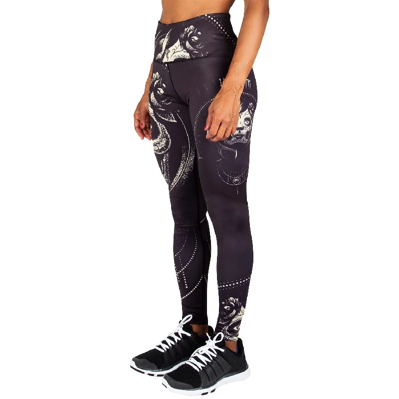 Women's Tight Trousers with Rhinestone Embellishments in Silver for a Sparkly LookLegging Femme Venum Santa Muerte Women's Tight Trousers with Rhinestone Embellishments in Silver for a Sparkly LookLegging Femme Venum Santa Muerte