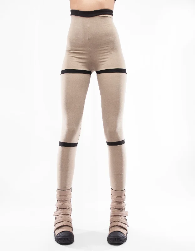Plus Size Women's Plaid Tight Trousers in Multicolor for a Stylish and Classic LookLEGGINGS BEIGE RING Plus Size Women's Plaid Tight Trousers in Multicolor for a Stylish and Classic LookLEGGINGS BEIGE RING