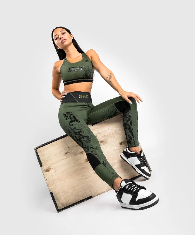 Women's High - Waisted Tight Trousers with Side Slits in Beige for a Trendy LookLeggings Femme UFC Venum Authentic Fight Week - Kaki Women's High - Waisted Tight Trousers with Side Slits in Beige for a Trendy LookLeggings Femme UFC Venum Authentic Fight Week - Kaki