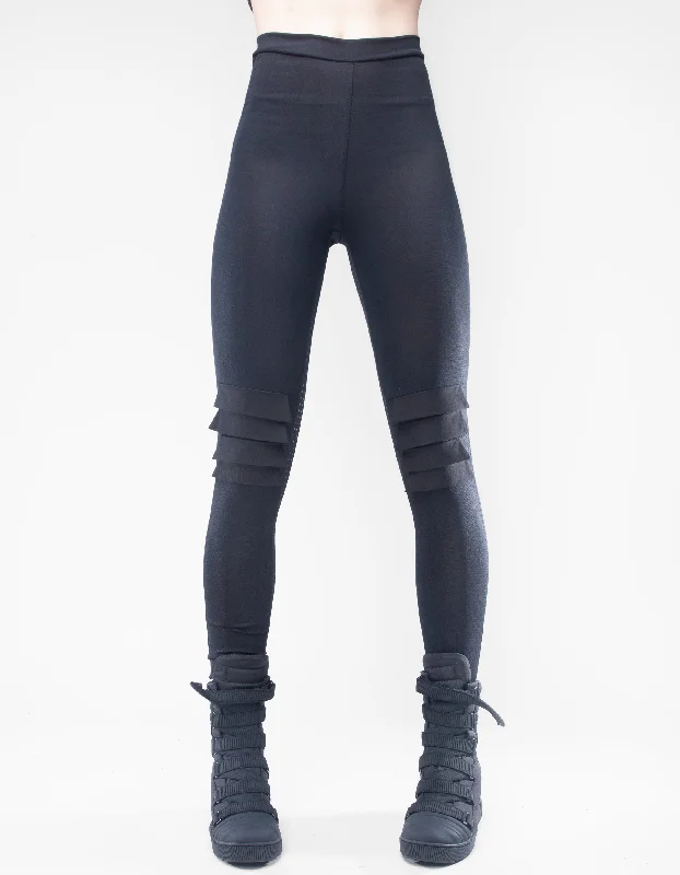 Women's Tight Trousers with Mesh Panels in Black for a Sexy and Modern AppearanceLEGGINGS KANNAGARA 1