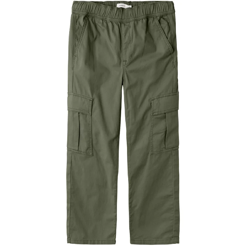 Plus Size Women's High - Waisted Bootcut Jeans in Distressed StyleName It Deep Lichen Green Ryan Straight Cargo Pants