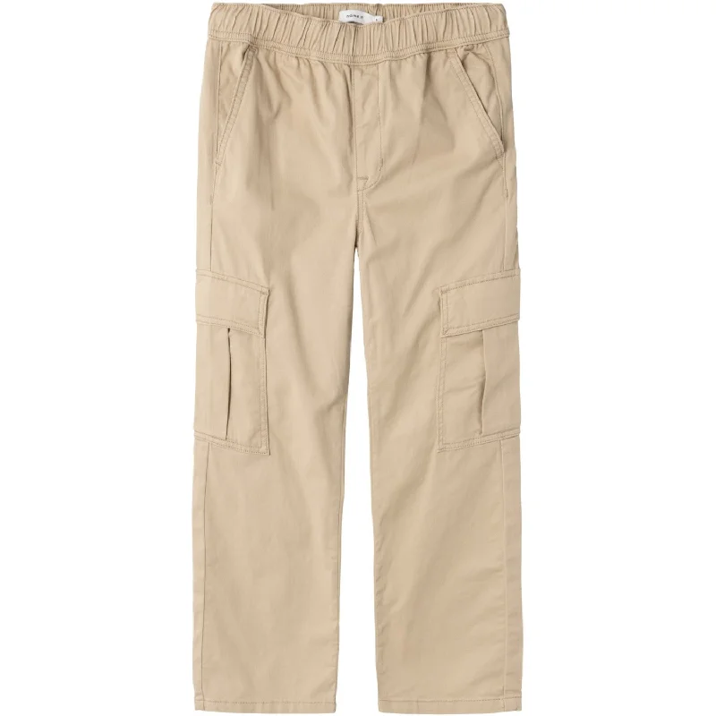 Plus Size Women's Elastic - Waist Culottes in Earth TonesName It Irish Cream Ryan Straight Cargo Pants