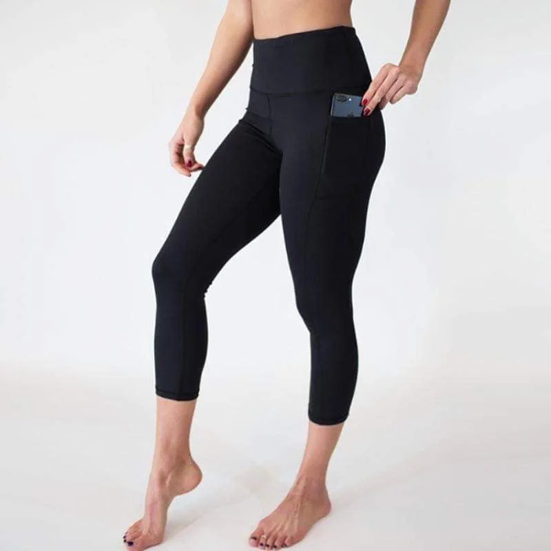 Women's Tight Trousers with Mesh Panels in Black for a Sexy and Modern Appearance*Preorder* Abela Custom Capri Length Leggings - Black