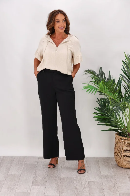 Women's Tight Trousers with Elastic Waistband in Black for Easy and Comfortable WearShine On Label Alivia Tailored Pants Black Women's Tight Trousers with Elastic Waistband in Black for Easy and Comfortable WearShine On Label Alivia Tailored Pants Black