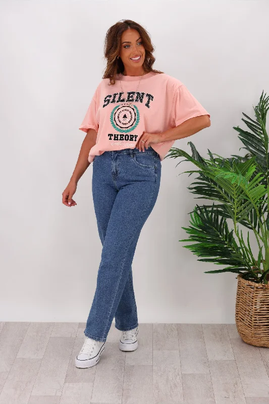 Plus Size Women's Printed Tight Trousers in Floral Patterns for a Spring - Inspired OutfitSilent Theory Mila Comfort Straight Jean Blue Plus Size Women's Printed Tight Trousers in Floral Patterns for a Spring - Inspired OutfitSilent Theory Mila Comfort Straight Jean Blue